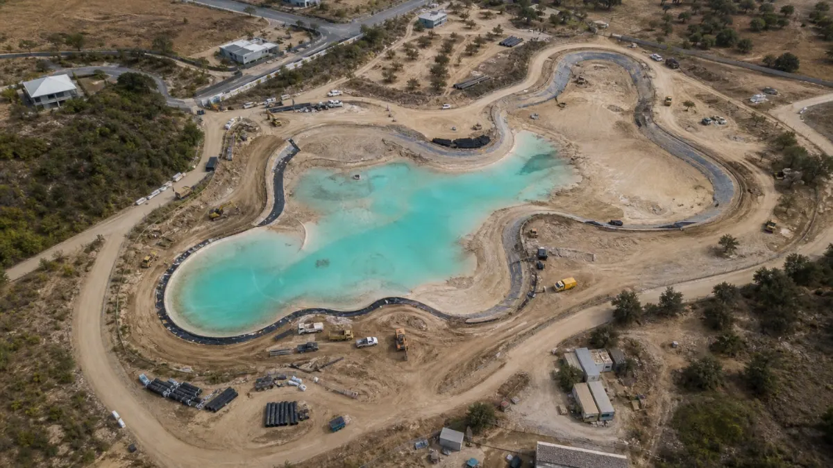 Chantier de construction du lagon